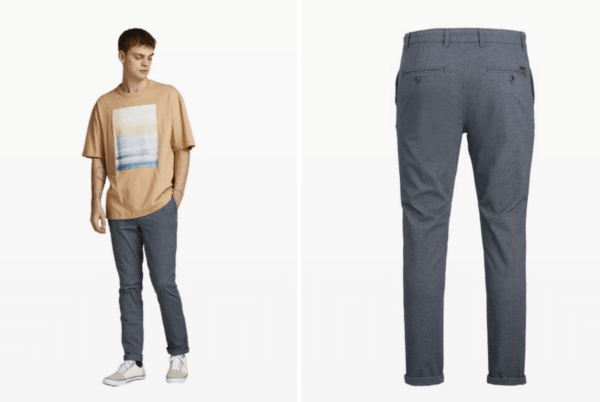 JACK & JONESJack & Jones Herren Chino Hose JPSTMARCO JJFURY - Slim Fit Blau Faded Denim