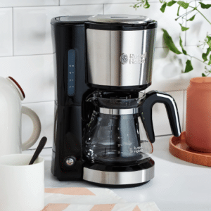 Russell Hobbs Kaffeemaschine Mini [Brausekopf für optimale Extraktion&Aroma] Compact (max 5 Tassen, 0,6l Glaskanne, inkl Permanentfilter, Warmhalteplatte) kompakte Filterkaffeemaschine klein 24210-56 3