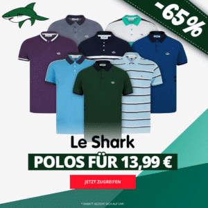 👕 Le Shark Polos Herren Polo-Shirts in vielen Farben (100% Baumwolle)