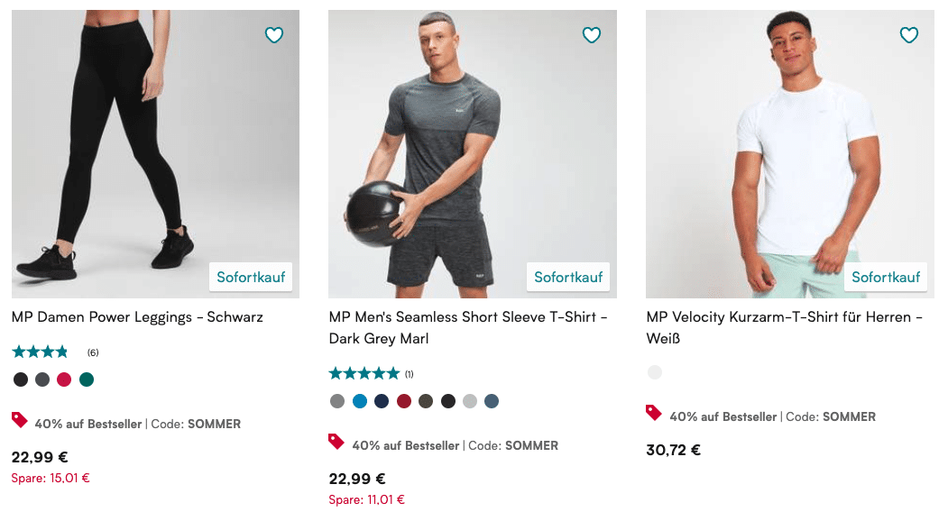 Auswahl an myprotein Kleidung Sale Produkten