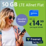 [TOP] 50GB o2 Allnet Flat mit 225 Mbit/s (mtl. kündbar) für 14,99€ + 0,00€ Anschlusspreis