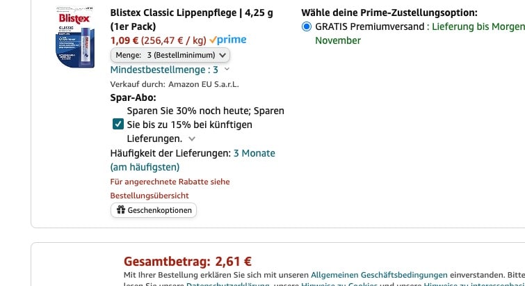 3x Blistex Classic Lippenpflege 3x Blistex Classic Lippenpflege