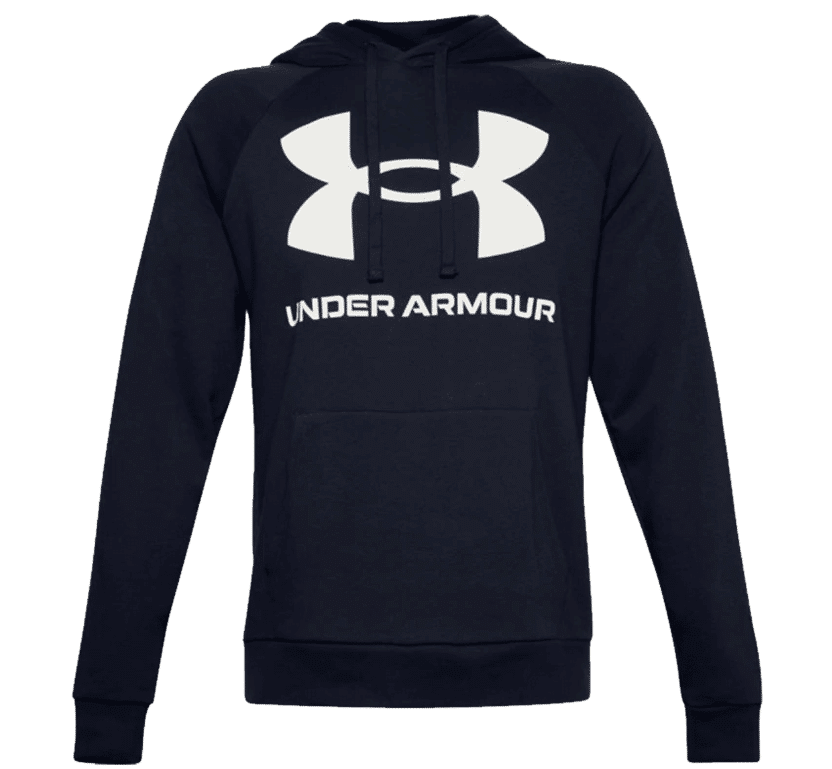 Under Armour Hoodie Rival Fleece Big Logo dunkelblau/weiß