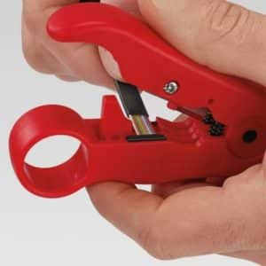 KNIPEX Abisolierwerkzeug fuer Koaxial  und Datenkabel