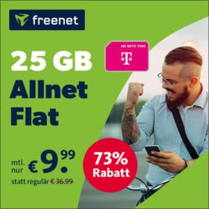 TELEKOM-Hammer 🔥 25GB LTE Allnet- & SMS-Flat für NUR 9,99€ mtl. | 0.00€ AG