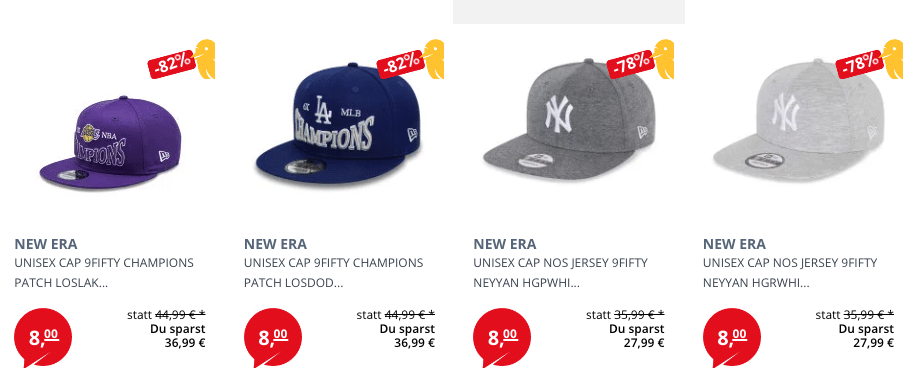 Verschiedene New Era 9fifty Caps