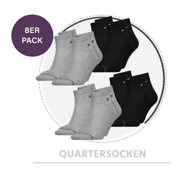 TOMMY HILFIGER HERREN FRAUEN UNISEX SPORT SOCKEN 8ER PACK