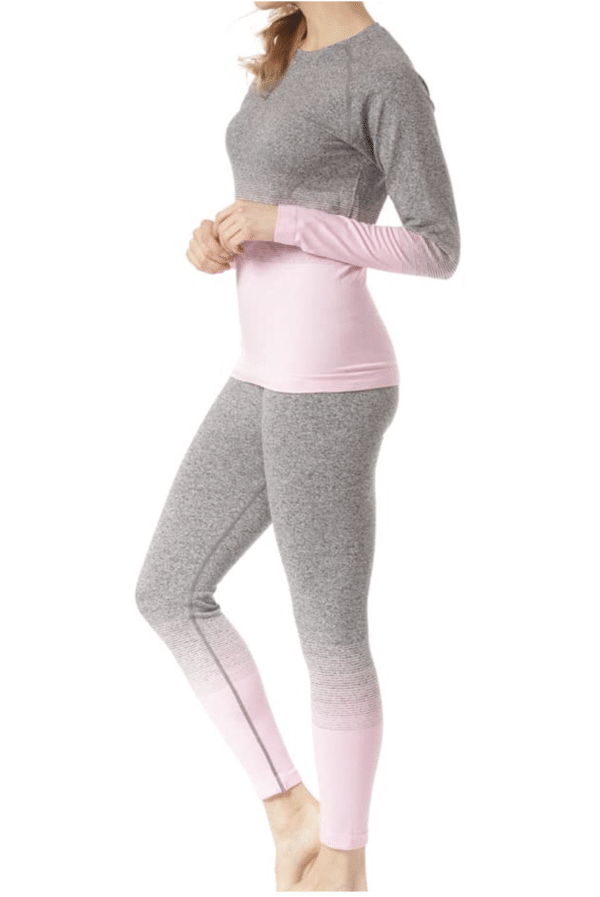 Planet Sports Nahtlose Funktions-Unterwäsche Ski-Unterwäsche Seamless 2-Teilig Grau/Pink oder Grau/Schwarz