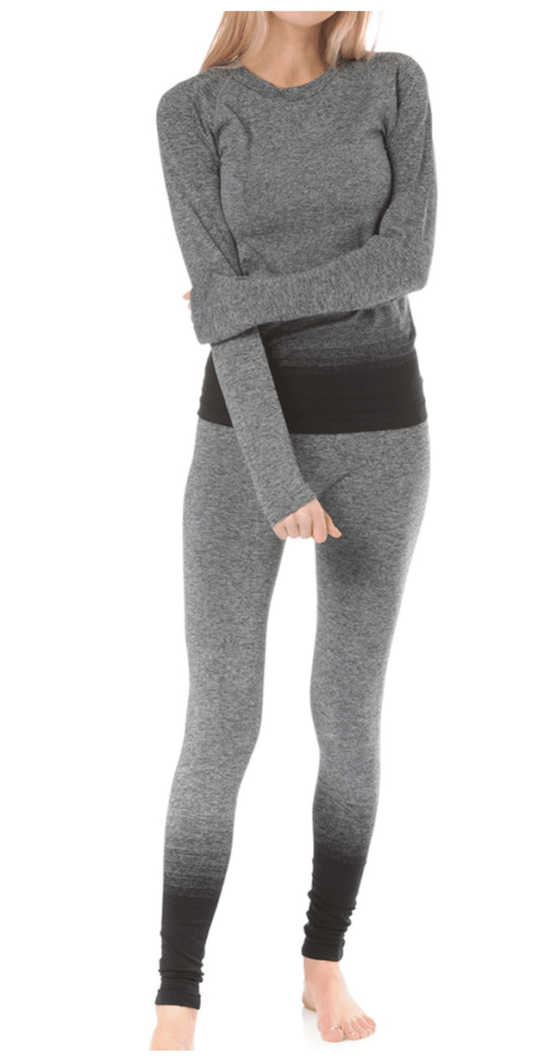 Planet Sports Nahtlose Funktions-Unterwäsche Ski-Unterwäsche Seamless 2-Teilig Grau/Pink oder Grau/Schwarz