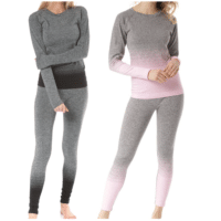 Planet Sports Nahtlose Funktions-Unterwäsche Ski-Unterwäsche Seamless 2-Teilig Grau/Pink oder Grau/Schwarz