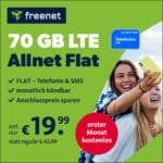 1 Monat GRATIS + Mtl. kündbar 💥 70GB LTE o2 Allnet-Flat für 19,99€ mtl. (225 MBit/s) - 0,00€ AG!