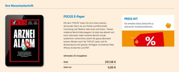 FOCUS als E Paper GRATIS 52 Ausgaben  Selbstkuendigend