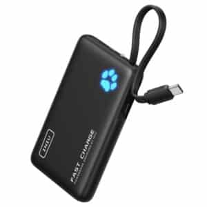 INIU Power Bank Minigroesse 20W 10000mAh PowerBank mit Integriertem USB C Kabel