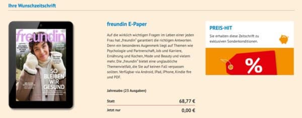 Kostenloses Jahresabo der 22freundin22 als E Paper