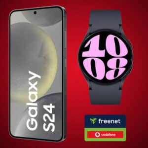 TOP 🔥 Samsung Galaxy S24 + Galaxy Watch6 LTE für 129€ + 20GB LTE Vodafone Allnet für 29,99€ mtl. + 50€ RNP-Bonus