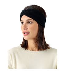 KKS STUDIOS Damen Stirnband aus 100 Kaschmir Kopf Band mit Twist  oder Fliege Knoten Schwarz Blau Grau Beige Gruen