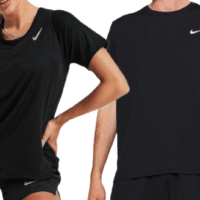 NIKE Dri-FIT Race für Damen oder Dri-FIT UV Miler für Herren T-Shirt kurzärmliges Fitness-Shirt luftiges Sport-Shirt in Schwarz