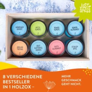 Just Spices Top 8 Gewuerze Set in Holzbox