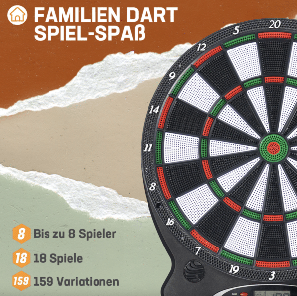 MUWO Bullseye elektronische Dartscheibe mit Zubehör