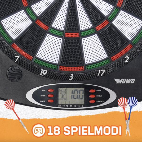 MUWO Bullseye elektronische Dartscheibe mit Zubehör