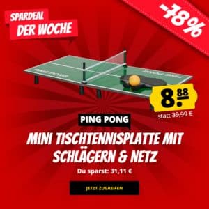 PING PONG Mini Tischtennisplatte mit Schlaegern  Netz 5 tlg. 95064000