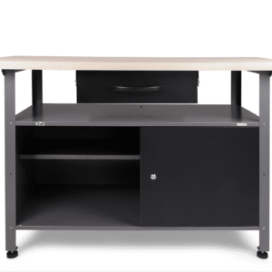 Werkbank_Klaus_120cm_mit_Schublade_und_Tuer_schwarz_Classic