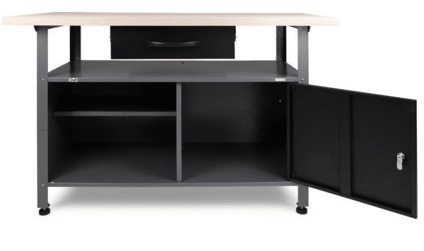 Werkbank_Klaus_120cm_mit_Schublade_und_Tuer_schwarz_Classic
