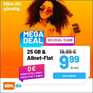 1&1 Allnet-Flats 💥 z.B. 5GB 5G für 4,99€ // 20GB für 8,99€ // 25GB für 9,99€ & mehr (auch mtl. kündbar)