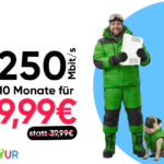 200€ BONUS für PŸUR ✔️ Z.B. Internet mit 250 Mbit/s ab 9,99€ die ersten 10 Monate!