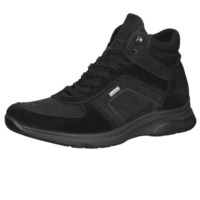 bama Herren Echtleder-Schuhe wetterfeste Stiefeletten mit bama-tex und Shock-Absorber in Schwarz
