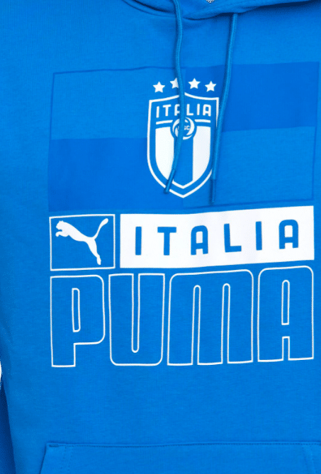 PUMA FIGC FtblCore Herren Sweat-Shirt nachhaltiger Kapuzen-Pullover Italien Hoody 767126 03 Blau