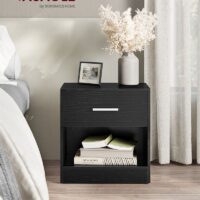 VASAGLE Nachttisch mit Schublade und offenem Fach2