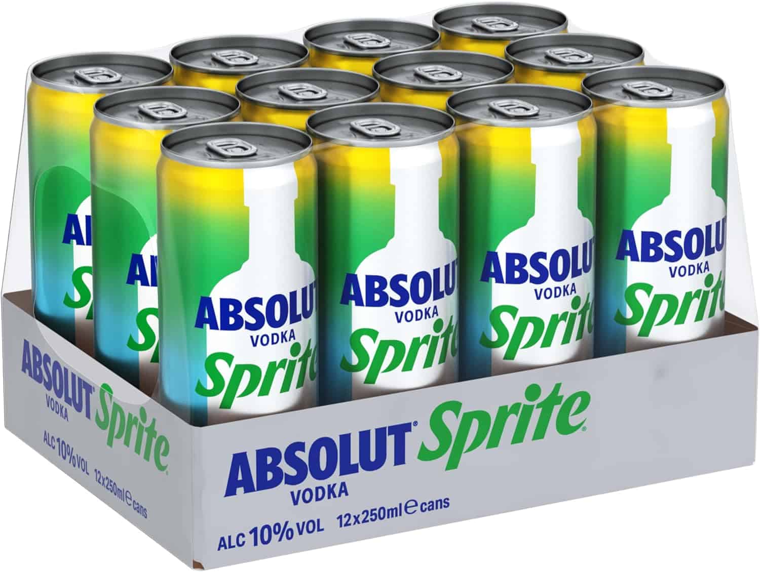 
Absolut Vodka Sprite Zitrone-Limette - alkoholhaltiges Mixgetränk aus Wodka und erfrischendem Zitronen-Limetten-Geschmack in stylischen Einweg Dosen