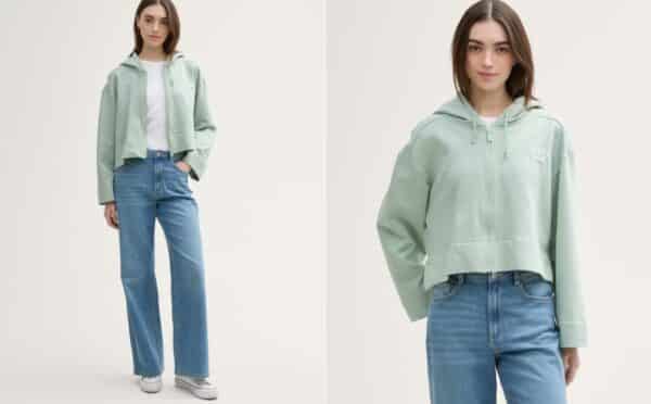 Oversize Hoodie Sweatjacke mit Print