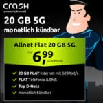 [Endet!] Crash Vodafone Allnet mit 20GB 5G für 6,99€ mtl. (mtl. kündbar)