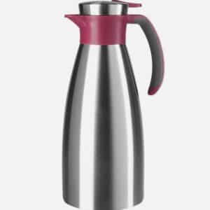EMSA Edelstahl Thermoskanne 15 Liter Soft Grip Isolierkanne Silber Himbeer