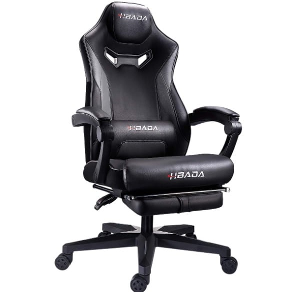 Hbada Gaming Stuhl Chefsessel mit Lendenkissen