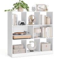 VASAGLE Buecherregal 8 Faecher Weiss