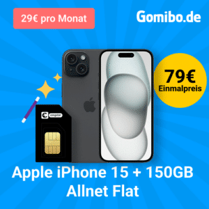 [Nur HEUTE!] TOP📱Apple iPhone 15 für 79€ im Telekom Congstar mit 150 5G für 29€ mtl.