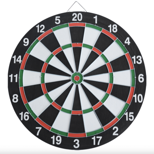 MUWO doppelseitige Dartscheibe mit 6 Pfeilen Set1 MUWO doppelseitige Dartscheibe mit 6 Pfeilen Set