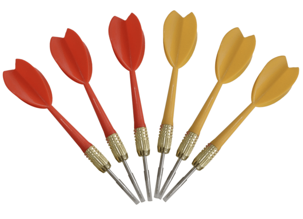 MUWO doppelseitige Dartscheibe mit 6 Pfeilen Set3 MUWO doppelseitige Dartscheibe mit 6 Pfeilen Set1