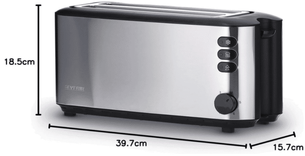 SEVERIN_Automatik-Langschlitztoaster_Toaster_mit_Broetchenaufsatz_hochwertiger_Edelstahl_Toaster_mit_grossen_Roestkammern_und_1400_W_Leistung_Edelstahl-gebuerstetschwarz_AT_25093