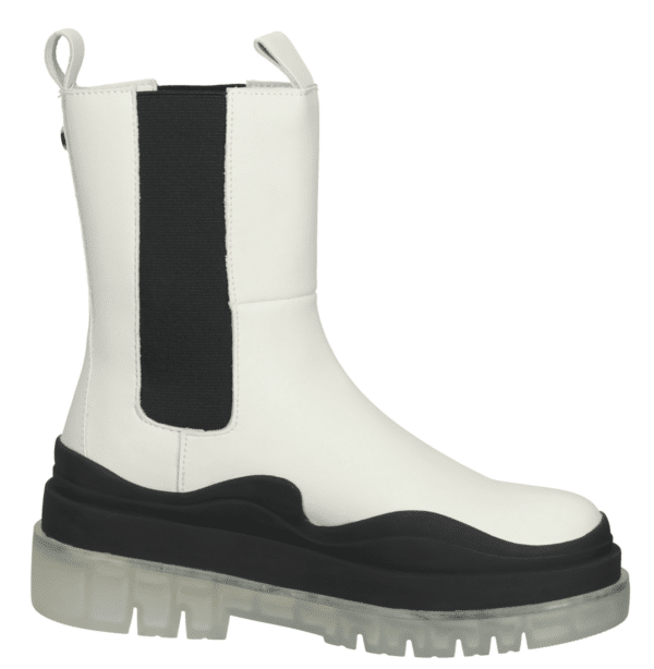 STEVE MADDEN Challenger Damen Boots Echtleder SM11001719 03001 287 Creme Schwarz STEVE MADDEN Challenger Boots