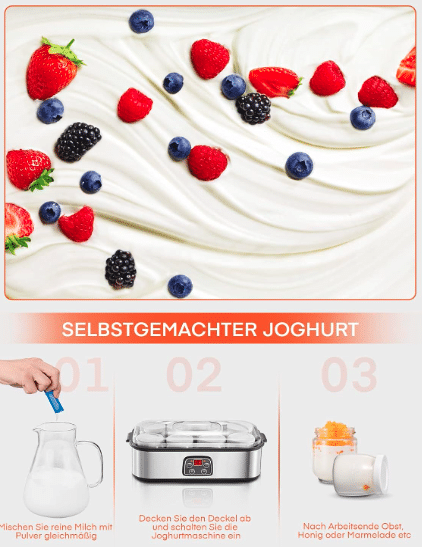 Joghurtbereiter_Griechische_Joghurtmaschine_mit_8_GlaesernDeckeln