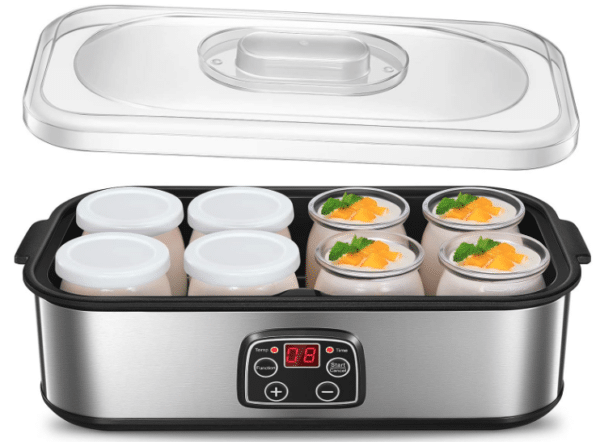 Joghurtbereiter_Griechische_Joghurtmaschine_mit_8_GlaesernDeckeln