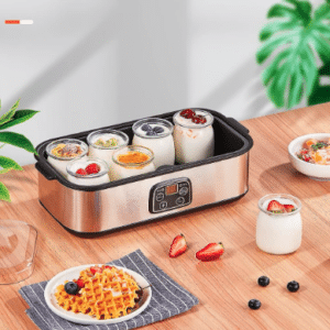 Joghurtbereiter_Griechische_Joghurtmaschine_mit_8_GlaesernDeckeln