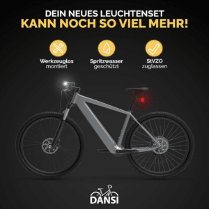 DANSI Fahrradleuchten-Set StVZO I LED-Fahrradlicht I Rad-Licht hell vorne