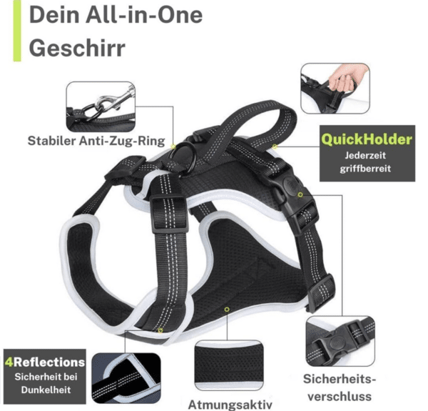FAVVITY_PET_gepolstertes_reflektierendes_Anti-Zug_Hundegeschirr_grau4
