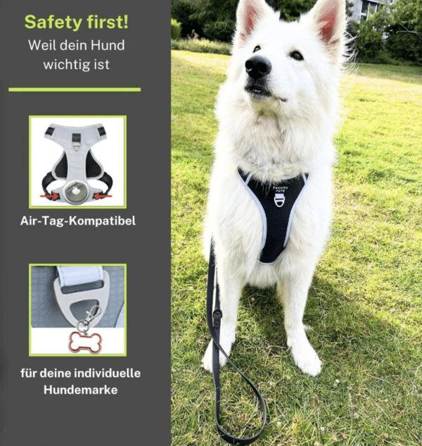 FAVVITY_PET_gepolstertes_reflektierendes_Anti-Zug_Hundegeschirr_grau4