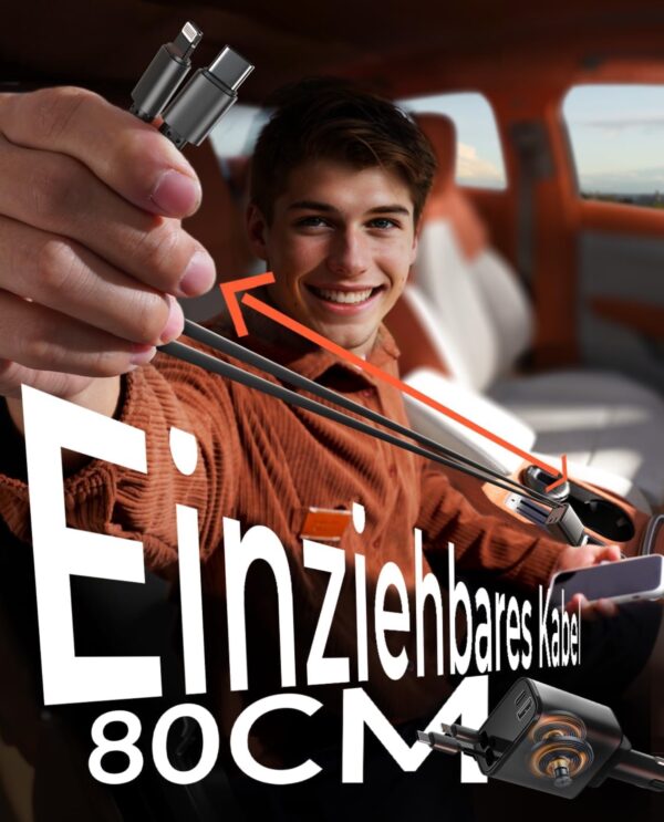 LISEN 69W Einziehbares Zigarettenanzuender USB C Schnellladegeraet Ladegeraet Auto Retractable ladekabel Auto KFZ Ladegeraet 12V US 2024 10 15 09 49 47